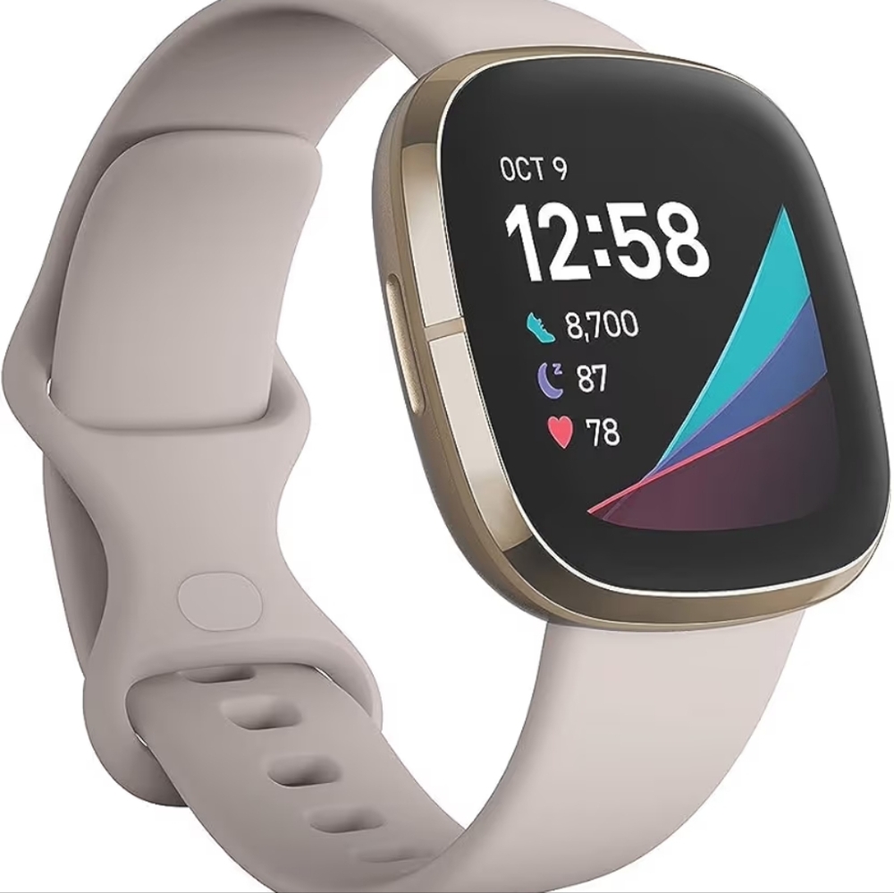 Fitbit White Smartwatch with Advanced Health Features